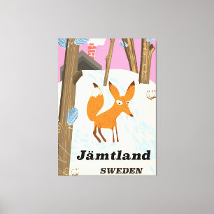 Jämtland Sweden vintage travel poster Canvas Print