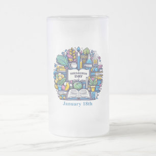 Jan 18th - Thesaurus Day Frosted Glass Beer Mug