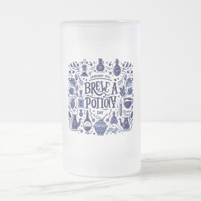 Jan 19th - Brew a Potion Day Frosted Glass Beer Mug (Center)