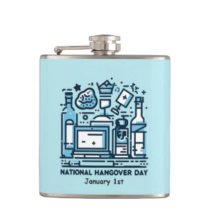 Jan 1st - National Hangover Day Hip Flask