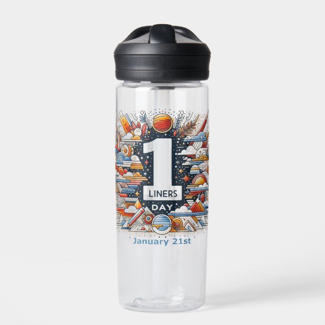 Jan 21st - One Liners Day Water Bottle (Front)