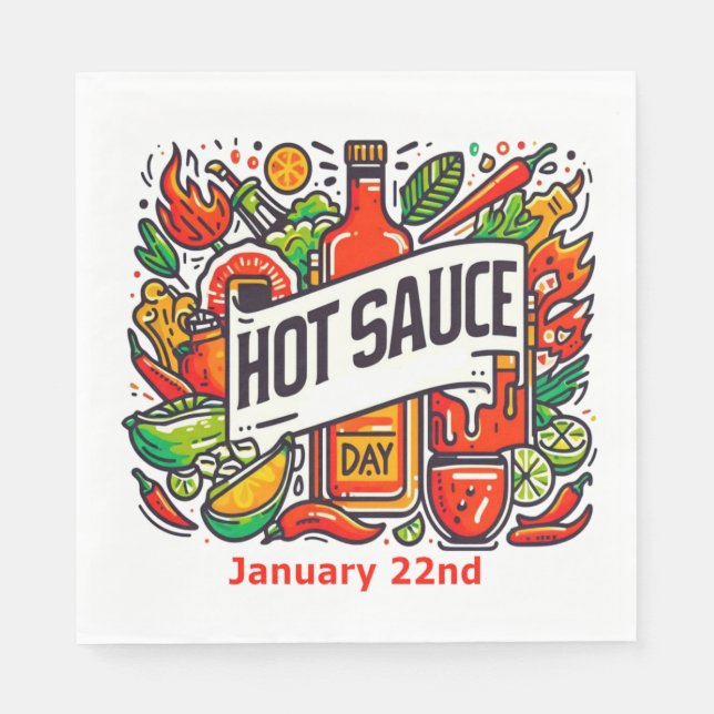 Jan 22nd - Hot Sauce Day Napkin (Front)