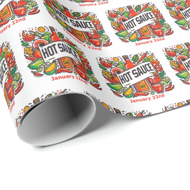 Jan 22nd - Hot Sauce Day Wrapping Paper (Roll Corner)