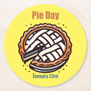 Jan 23rd - Pie Day Round Paper Coaster
