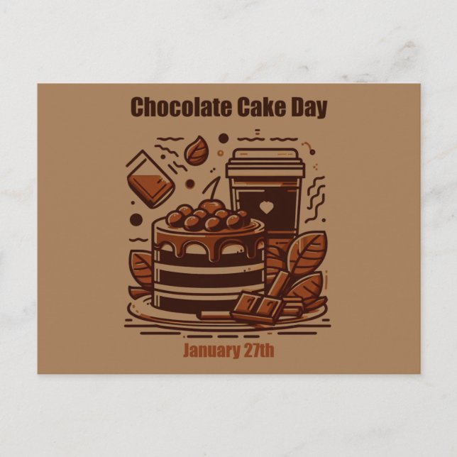 Jan 27th - Chocolate Cake Day Postcard (Front)