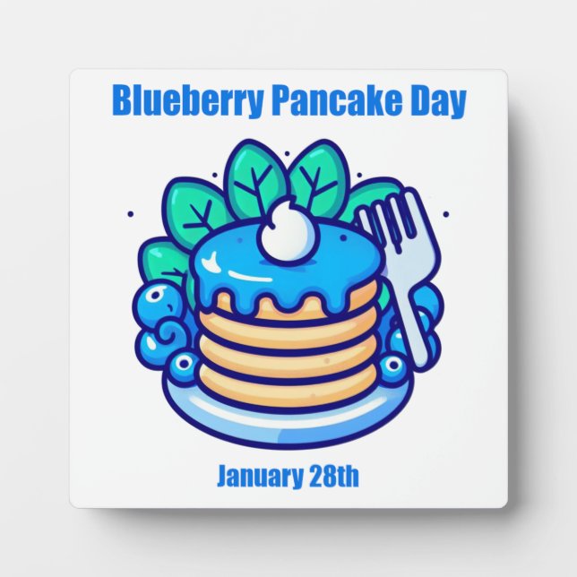 Jan 28th - Blueberry Pancake Day Plaque (Front)