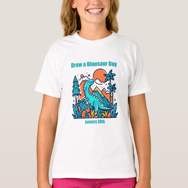 Jan 30th - Draw a Dinosaur Day T-Shirt (Front)