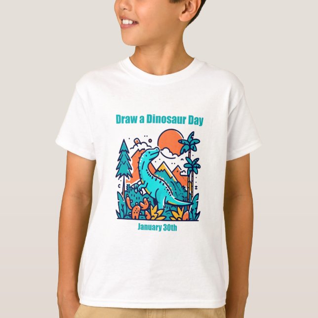 Jan 30th - Draw a Dinosaur Day T-Shirt (Front)