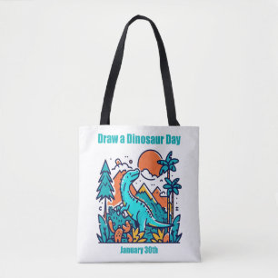 Jan 30th - Draw a Dinosaur Day Tote Bag