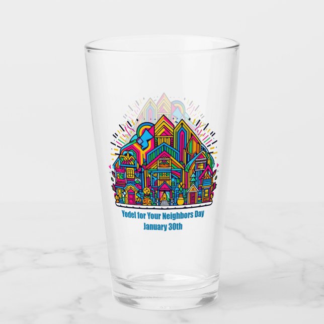 Jan 30th - Yodel for Your Neighbour Day Glass (Front)