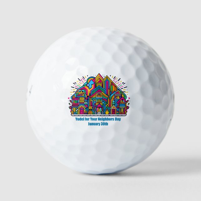Jan 30th - Yodel for Your Neighbour Day Golf Balls (Front)