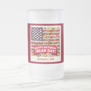 Jan 6th - National Bean Day Frosted Glass Beer Mug