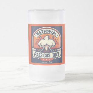Jan 7th - National Pass Gas Day Frosted Glass Beer Mug