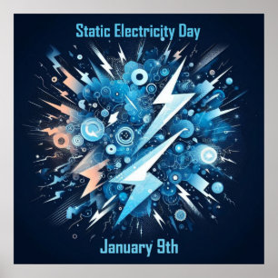 Jan 9th - Static Electricity Day Poster