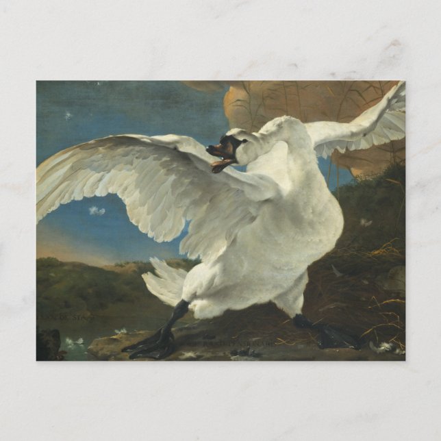 Jan Asselyn - The Threatened Swan Holiday Postcard (Front)