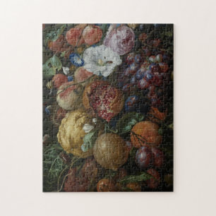 Jan Davidsz. De Heem - Festoon Of Fruit And Flower Jigsaw Puzzle