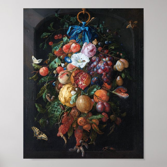 Jan Davidsz de Heem, Festoon of Fruit and Flowers Poster (Front)