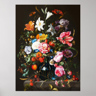 Jan Davidsz de Heem, Vase of Flowers, 1670 Poster