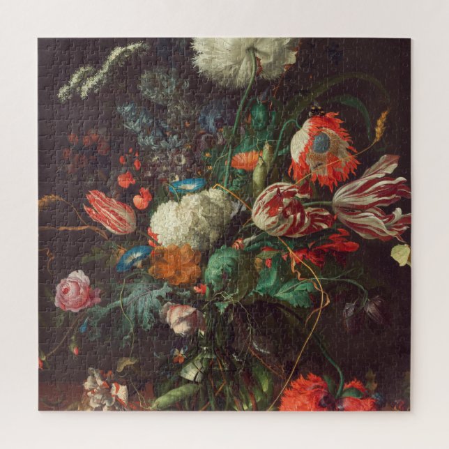 Jan Davidsz De Heem - Vase Of Flowers Jigsaw Puzzle (Vertical)