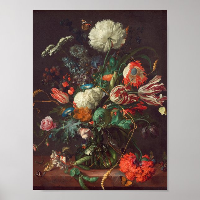 Jan Davidsz De Heem - Vase Of Flowers Poster (Front)