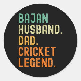Jan Husnd Dad Cricket Legend Rdos Classic Round Sticker