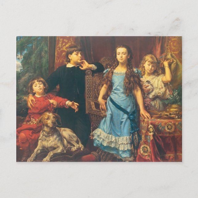 Jan Matejko:Portrait of the artist`s four children Postcard (Front)