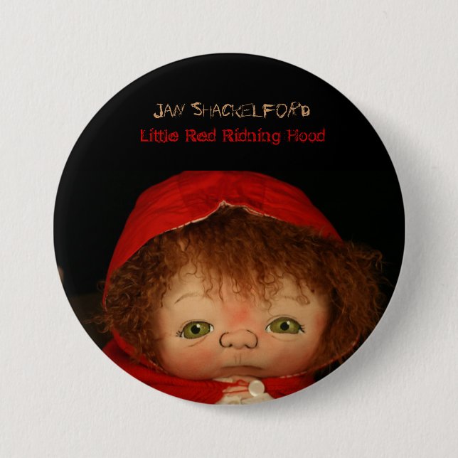 Jan Shackelford Button Pin Little Red Riding Hood (Front)
