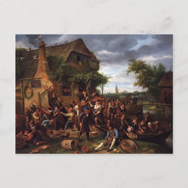 Jan Steen- A Village Revel Postcard (Front)