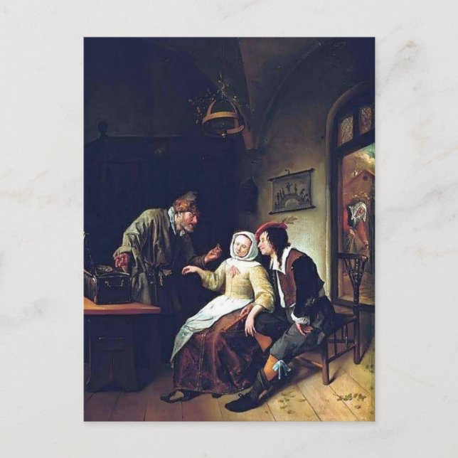 Jan Steen- Choice between Richness and Youth Postcard (Front)