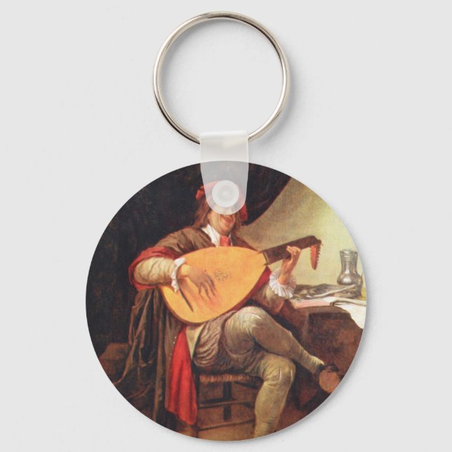 Jan Steen. Self-portrait playing the lute Key Ring (Front)
