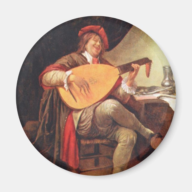 Jan Steen. Self-portrait playing the lute Magnet (Front)