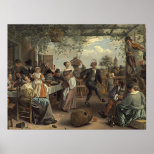 jan steen the dancing couple poster