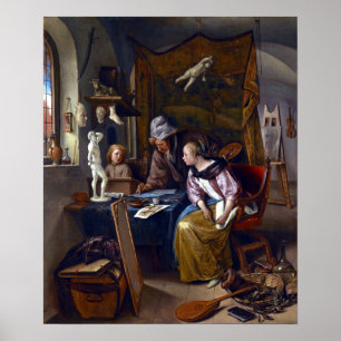 Jan Steen The Drawing Lesson Poster