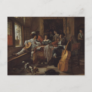 Jan Steen - The Family Concert Postcard