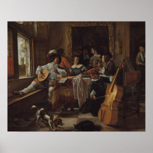 Jan Steen - The Family Concert Poster
