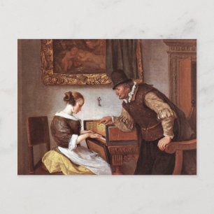 Jan Steen - The Harpsichord Lesson Postcard