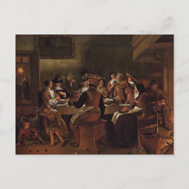 Jan Steen- Twelfth Night Postcard (Front)