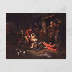 Jan Steen- Wine is a Mocker Postcard