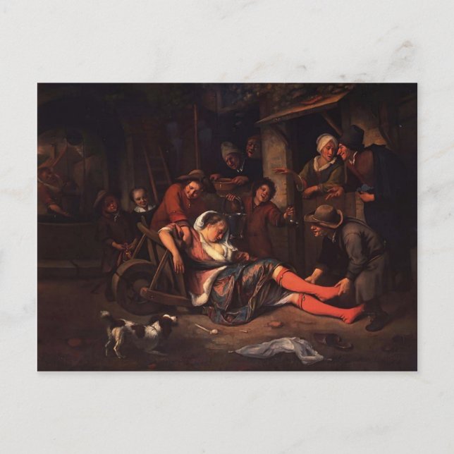 Jan Steen- Wine is a Mocker Postcard (Front)