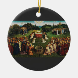 Jan van Eyck Adoration of the Mystic Lamb Art Ceramic Tree Decoration