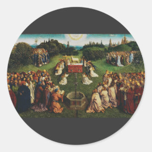 Jan van Eyck Adoration of the Mystic Lamb Art Classic Round Sticker