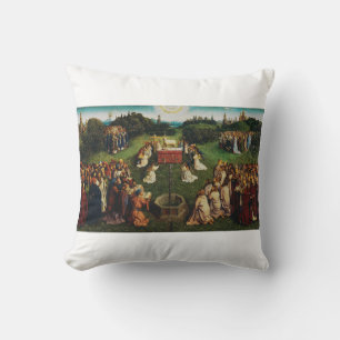 Jan van Eyck Adoration of the Mystic Lamb Art Cushion