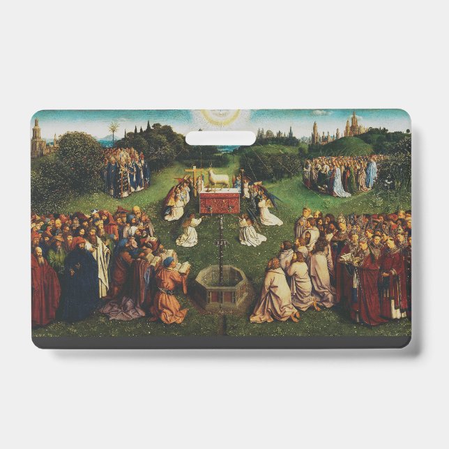 Jan van Eyck Adoration of the Mystic Lamb Art ID Badge (Front)