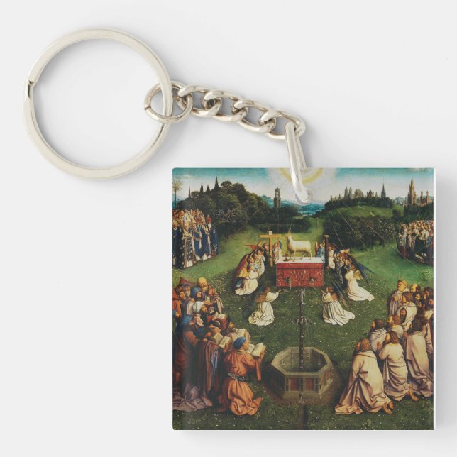 Jan van Eyck Adoration of the Mystic Lamb Art Key Ring (Front)