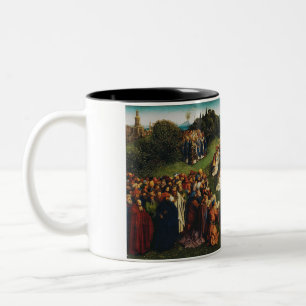 Jan van Eyck Adoration of the Mystic Lamb Art Two-Tone Coffee Mug
