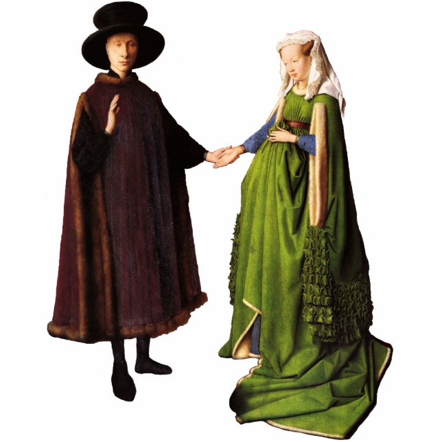 Jan Van Eyck Arnolfini Wedding Portrait Sculpture Standing Photo Sculpture (Front)