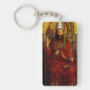 Jan van Eyck God the Father on Throne Fine Art Key Ring