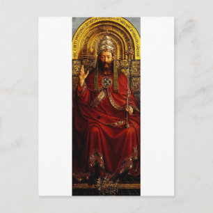 Jan van Eyck God the Father on Throne Fine Art Postcard