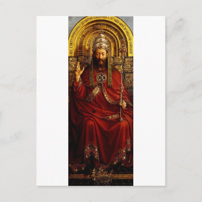 Jan van Eyck God the Father on Throne Fine Art Postcard (Front)