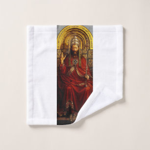 Jan van Eyck God the Father on Throne Fine Art Wash Cloth